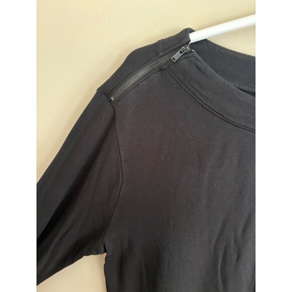 Athleta Studio Zip Boatneck Casual Top Zip Shoulder Details Size Small Tall - Picture 4 of 14